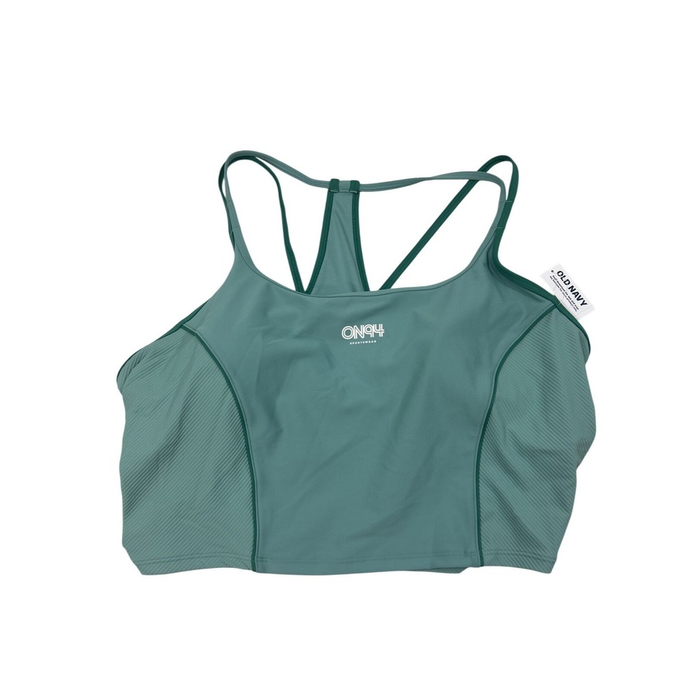 Old Navy Women XXL Teal Active Crop Top Strappy Racerback New Tags